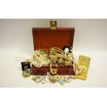 Costume Jewellery - various sets of faux pearls; abalone brooches; yellow metal brooches;