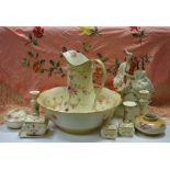 A Crown Devon Fielding Windsor pattern wash jug and bowl,