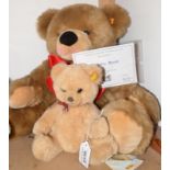 A Steiff Bobby Bear stuffed toy, No 013829, caramel brown soft body, brown eyes, ear tag and button,