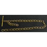 A 9ct gold Albert Chain, T bar terminal, 10.