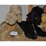 Stuffed Toys - a 1940s/50s German Poodle, possibly Steiff, articulated legs,