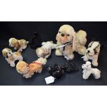 Stuffed Toys - a black Steiff Poodle, four articulated legs, glass eyes, remnants of paper label,