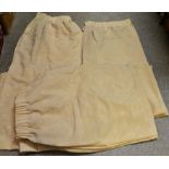 Textiles - a large pair of Dunelm heavy curtains, cream, each 264cm wide,