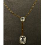 An Edwardian droplet pendant necklace,