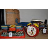 Toys - a Mamod steam wagon, blue and cream body,