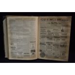 A Victorian 1887 leather and cloth bound volume Sporting and Dramatic News,