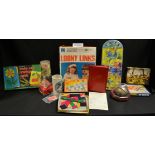 Toys and Games - including Eliot Inventions Great Pyramid puzzle; Fuzzy Felts, Spirograph, Scrabble,