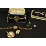 Watches - a ladies Precimax 9ct gold cased bracelet watch, 9ct gold bracelet, 11.