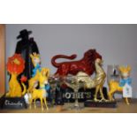 Advertising/Breweriana - a plastic Booth's Gin bar model of a lion; others, Take Courage, Chandy,