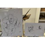 Greg Staples (Comic Artist), (Bn 1970) Cyclops Walking, ink sketch, 40cm x 30cm; others Star Wars,