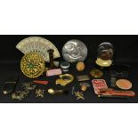 Boxes and Objects - a novelty squirrel magnifying glass; spectacles; hand mirror;