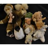 Stuffed Toys - a Gund Frog; others Dowman Penguins; Australian Sheepskin Koala Bear,