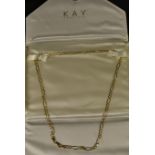 An Italian 14k gold fancy link necklace, 16.