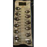 A roll of twelve American Sterling silver teaspoons, Cady and Olmstead,