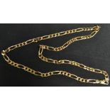 A heavy weight 9ct gold curb link necklace, stamped 375, London 1993, 42.