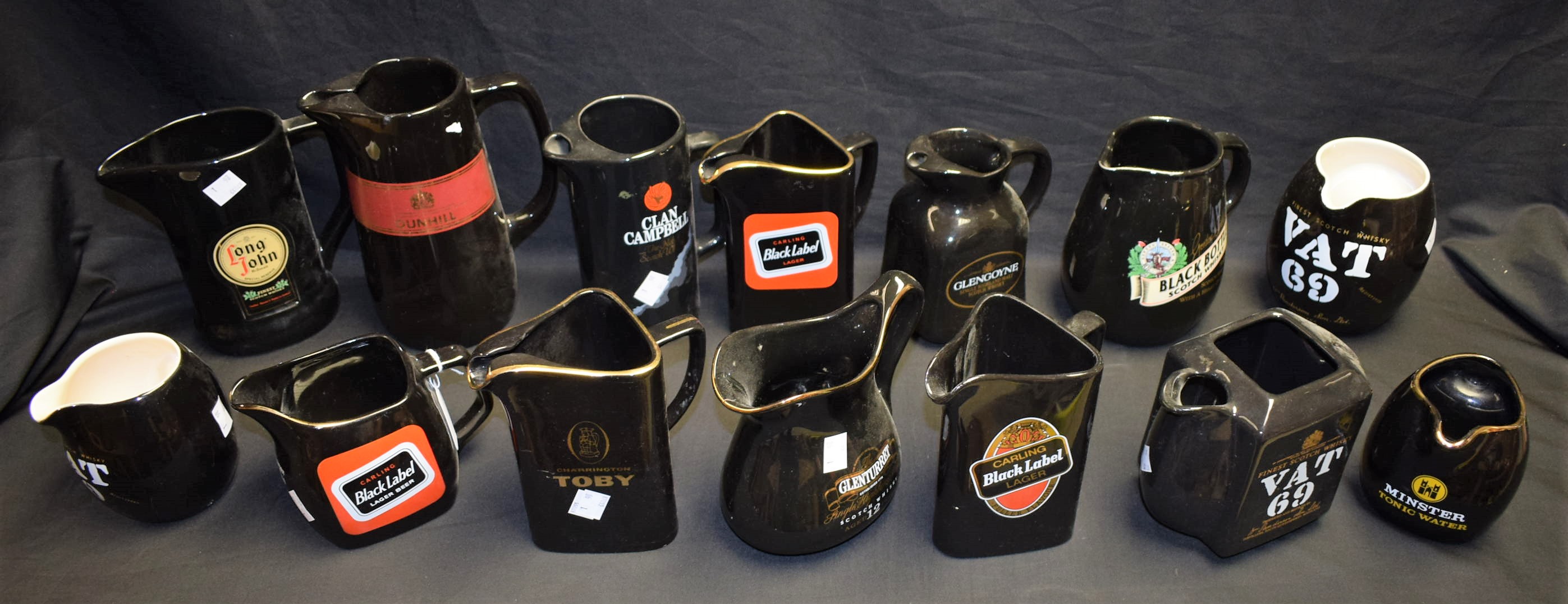 Advertising/Breweriana - mid 20th century and later bar jugs, including Dunhill, VAT 69, Long John,