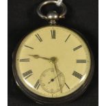 A silver fusee pocket watch,