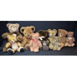 Stuffed Toy Bears - a retro 1980's Dakin bear; others possibly Pedigree, Chiltern/Chad Valley,