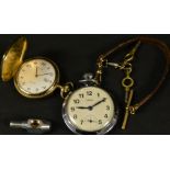 Watches - an Avia gold plated hunter cased pocket watch, quartz movement; another Smiths open faced,