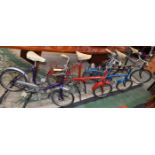 Vintage 1970's Bicycles - a Raleigh RSW14 bicycle, blue frame; another, similar,