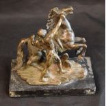 French School (19th century), a dark patinated bronze, Marli Horse Tamer, after Cousteau, 11.