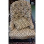 A Victorian button back nursing chair