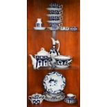 Ceramics - a quantity of unfinished Royal Crown Derby 1128, including large teapot, cups, saucers,