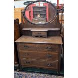 An Art Nouveau style oak dressing table,