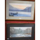 Nick Grant Bassenthwaite, The Lakes signed, watercolour; another by the same artist, The River Dove,