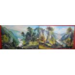 Willis Pryce A pair, Dovedale signed, oils on board, unframed, 31.5cm x 20.5cm approx.