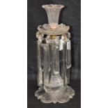 A Regency glass lustre candlestick, 31.
