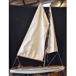 A large pond yacht, Master David, Shirebrook, 102cm long, original canvas bag, c.