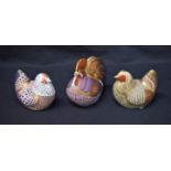 A Royal Crown Derby paperweight, Farmyard Hen, gold stopper, limited edition 3181/5000; others,