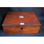 A large Victorian silver mounted mahogany writing box, fitted interior, c.