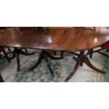 A 19th century mahogany dining table,