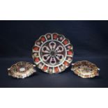 A Royal Crown Derby 1128 Imari pattern shaped circular dessert plate, 22cm diam,