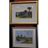 Charles Stone Tropical Trees, Hobart signed, dated 2000, pastel, 38cm x 25cm; another, C.