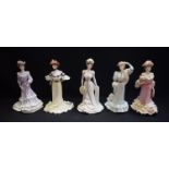 A Coalport ceramic figure, Golden Age Collection, Louisa at Ascot; others, Georgina,