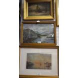 English School Entering the Estuary unsigned, oil; others, A Ram, Fishing Boats, signed,