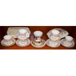 A Staffordshire Windsor China floral printed United Co-Operative Centenary 1969 tea set;