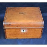 A Victorian crossbanded mahogany workbox,