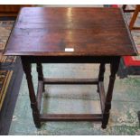 A 19th century oak rectangular side table,