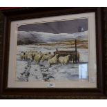 Jan Gregson (20th century) Grazing Sheep signed, watercolour, 40.5cm x 32.