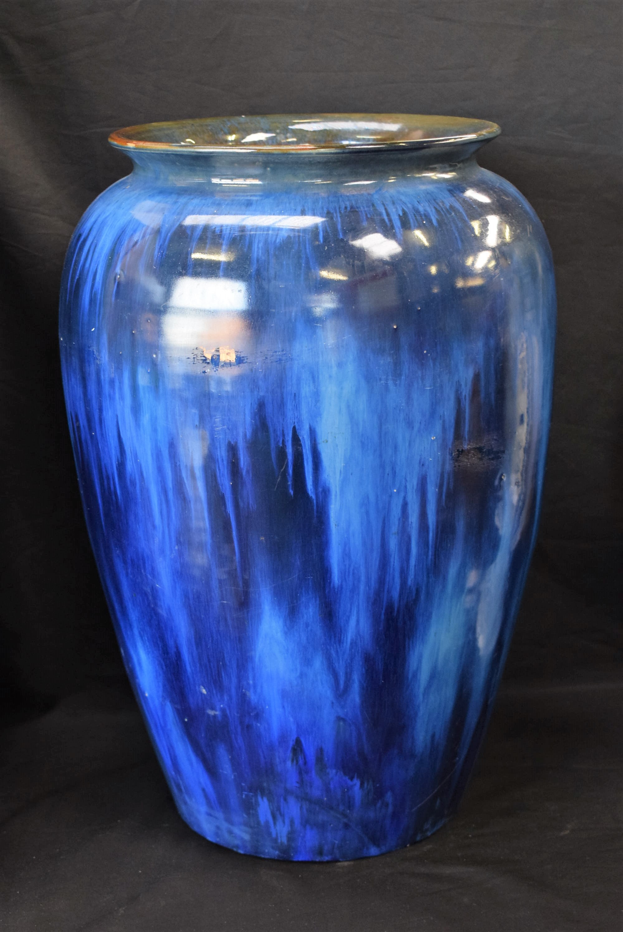 A Bourne Denby Electric Blue vase, of large proportions,