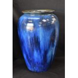 A Bourne Denby Electric Blue vase, of large proportions,