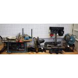 Tools - a Clarke Woodworker 10" table saw; a Clarke Metalworker 6" bench grinder;