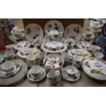 A Royal Worcester Evesham pattern six setting part tea and dinner service, comprising dinner plates,