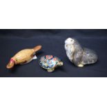 A Royal Crown Derby paperweight, Duck-billed Platypus, Australian collection, gold stopper; others,