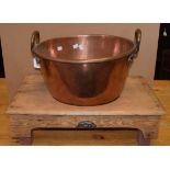 Kitchenalia - a late 19th century confectioner's copper circular candy caramel 'kettle' or pan,