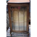 A 20th century mahogany display cabinet,